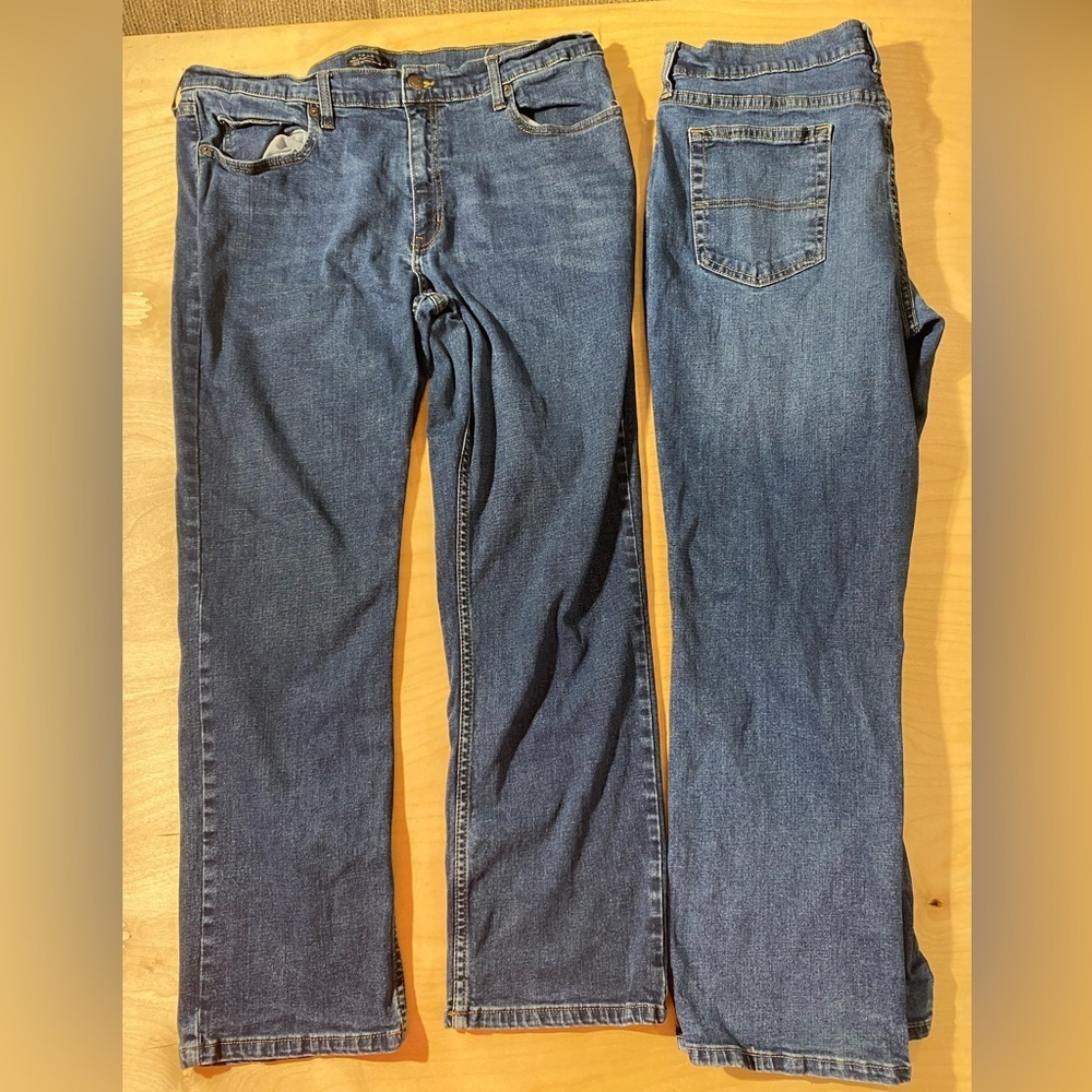 2 Pair Members Mark Classic Blue Denim Jeans 40 x 30 (PA)